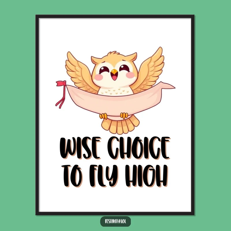 Funny Free Printable Wall Art: Joyful Owl Soaring Downloadable Decor