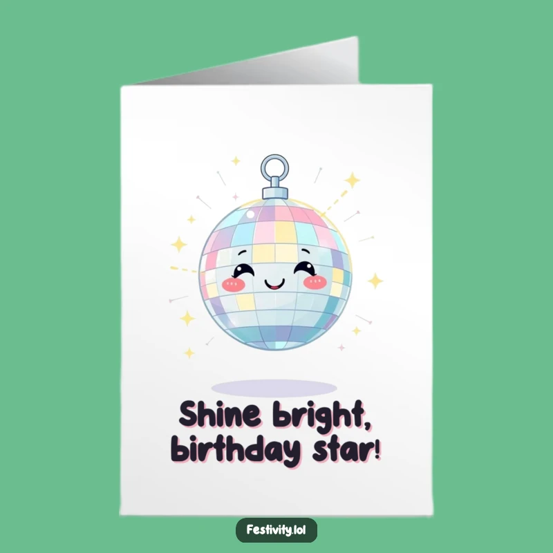 Free Printable Birthday Card: Disco Ball Fun Downloadable Gift