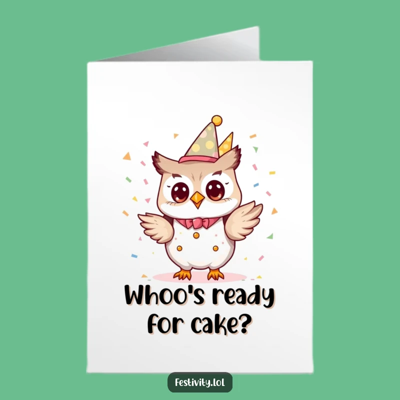 Free Printable Owl Party Planner Birthday Card Funny Downloadable Gift for Fun Lovers