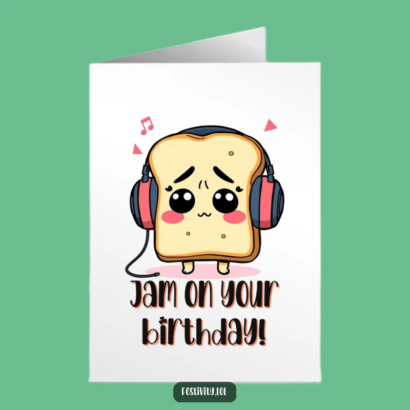 Free Printable Confused Toast Headphones Birthday Card - Funny Downloadable Music Lover Gift