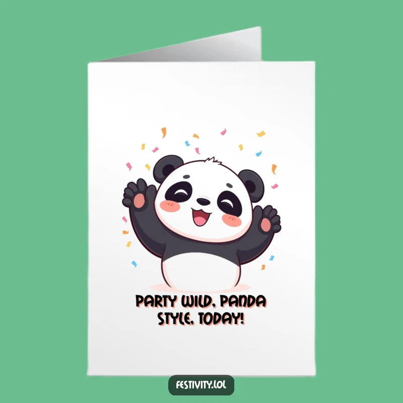 Funny Free Printable Panda Birthday Card Download - Joyful Confetti Panda Gift!
