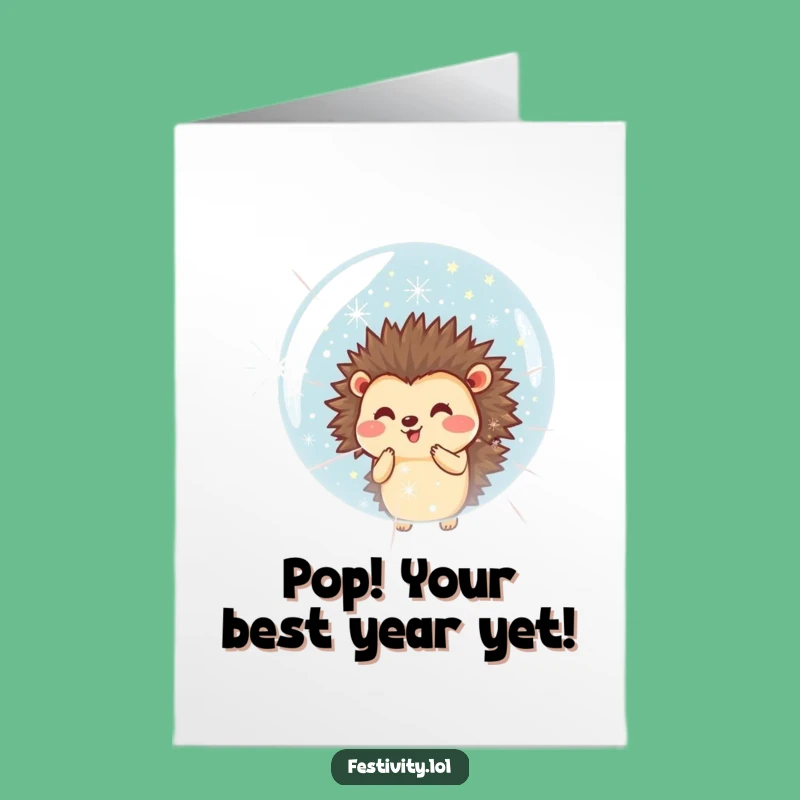 Free Printable Hedgehog Bubble Birthday Card: Fireworks Fun Downloadable Gift!