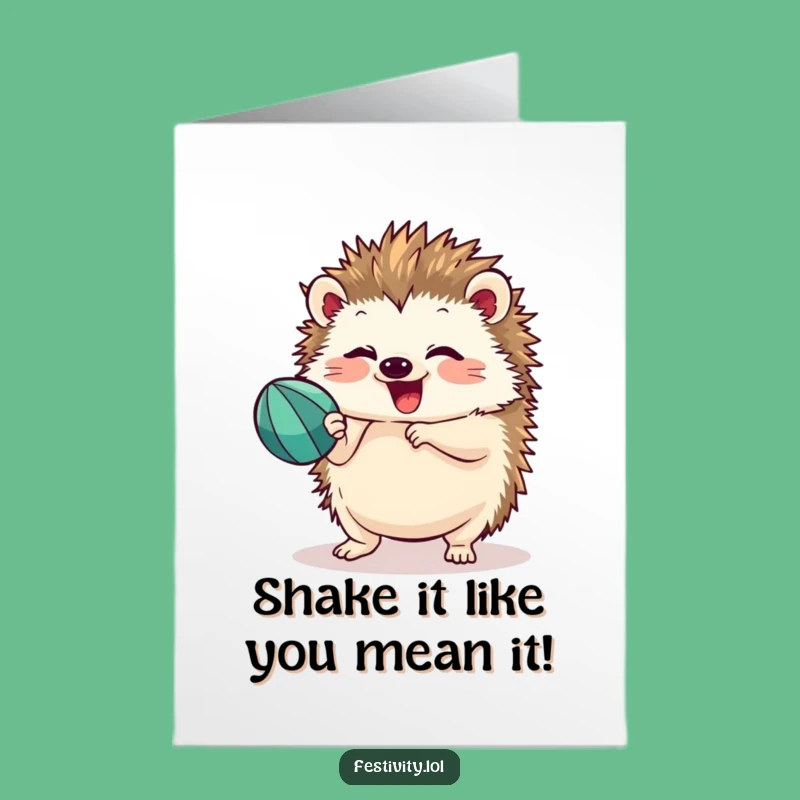 Free Printable Hedgehog Maraca Birthday Card - Funny DIY Downloadable Gift