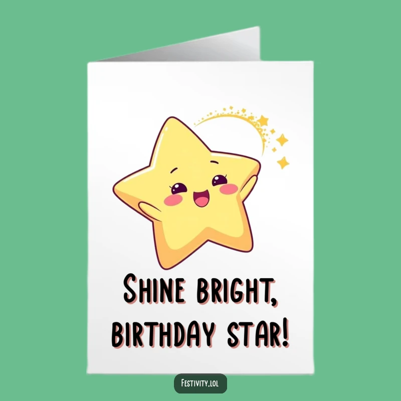 Free Printable Star Birthday Card: Sparkly Downloadable Gift for a Shining Celebration!