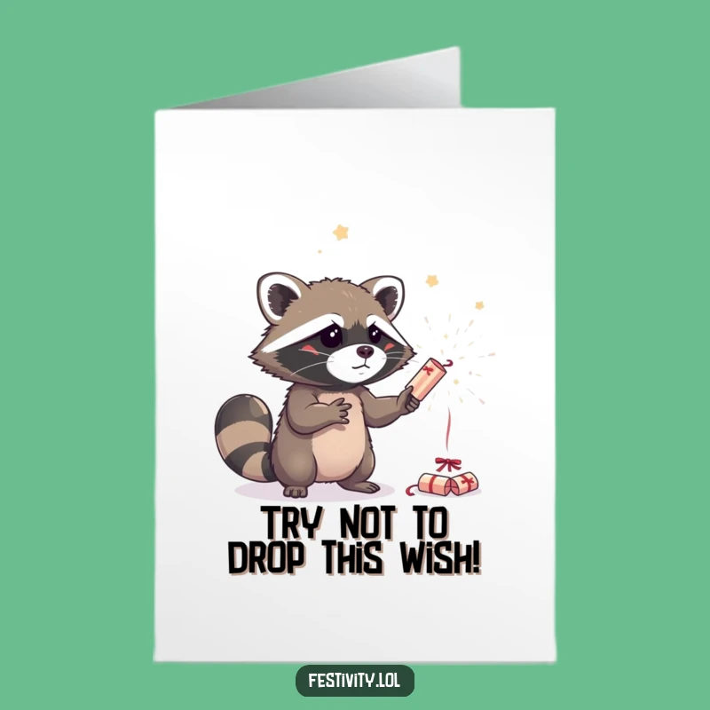Free Printable Raccoon Juggling Crackers Birthday Card - Funny Download