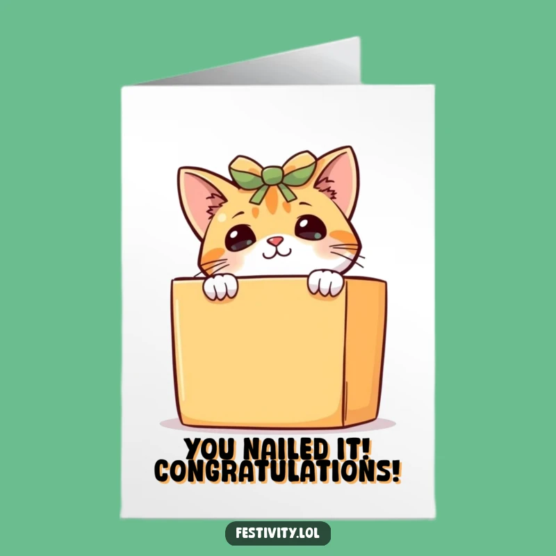 Free Printable Cat Congrats Card: Hilarious DIY Downloadable Surprise for Any Occasion