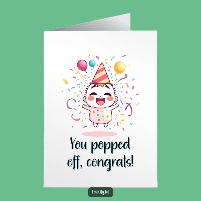 Free Printable Congrats Card: Exploding Popper Funny Celebration Downloadable Gift