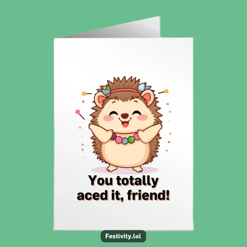 Free Printable Hedgehog Garland Congrats Card - Funny Downloadable Gift