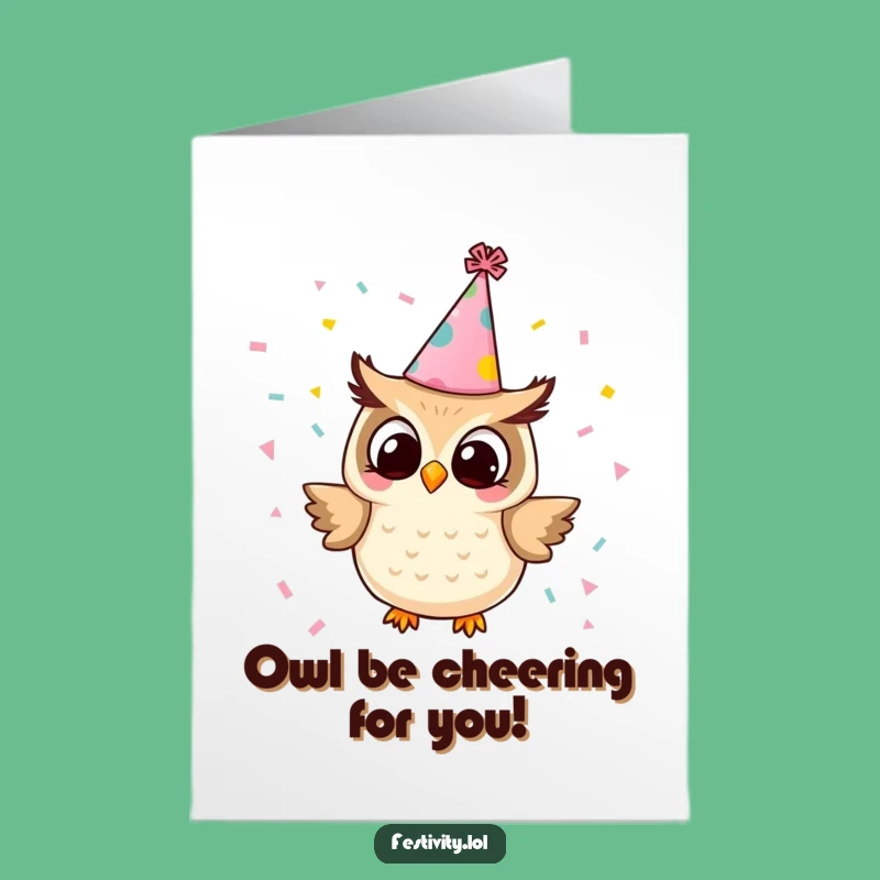 Free Printable Owl Congrats Card: Confetti Celebration, Hilarious Downloadable!