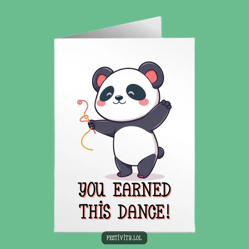Free Printable Panda Dancer Congrats Card - Joyful Downloadable Gift for Celebrations