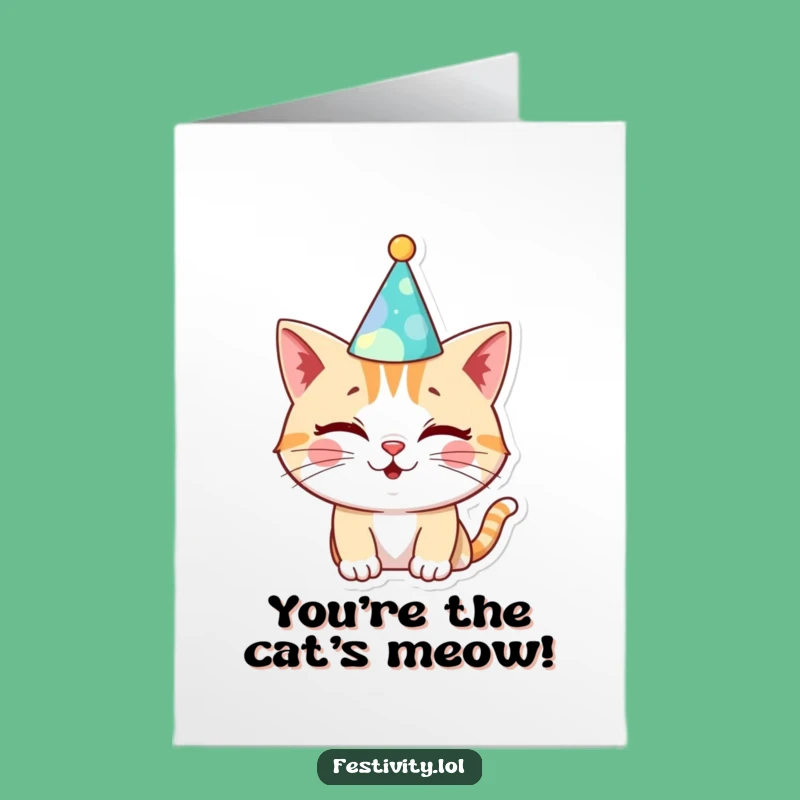 Free Printable Winking Cat Congrats Card - Humorous Downloadable Gift for Success