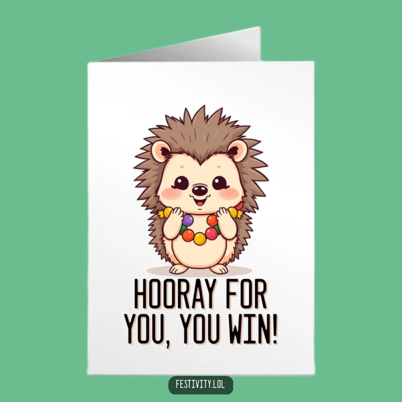 Congrats Hedgehog Card: Free Printable, Festive & Funny Downloadable Gift!