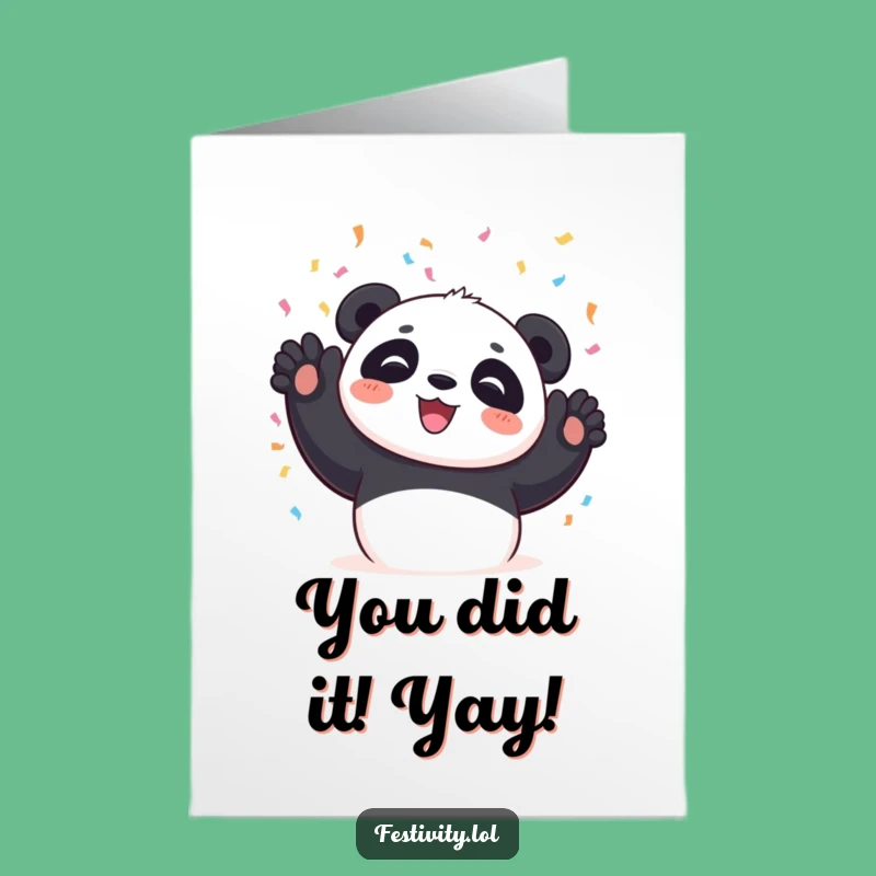 Free Printable Panda Congrats Card - Celebrate Joyfully with This Downloadable Gem!