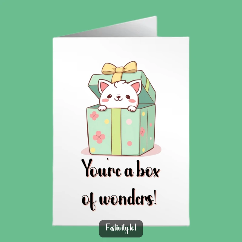 Free Printable Congratulations Card: Funny Critter Gift Box, Perfect Downloadable Surprise