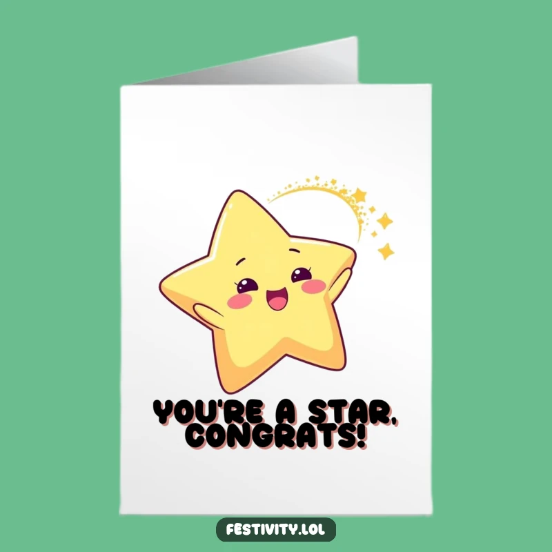 Free Printable Star Congrats Card: Glittery Downloadable Gift for Stellar Achievements!
