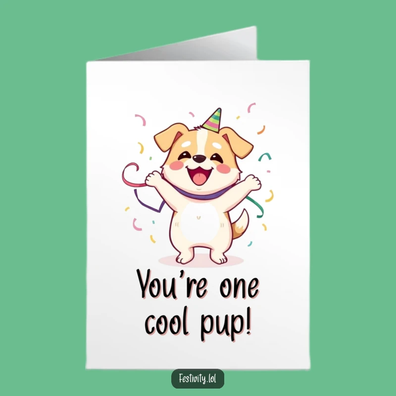 Free Printable Congratulations Card: Dancing Dog Celebration - Fun Downloadable Gift