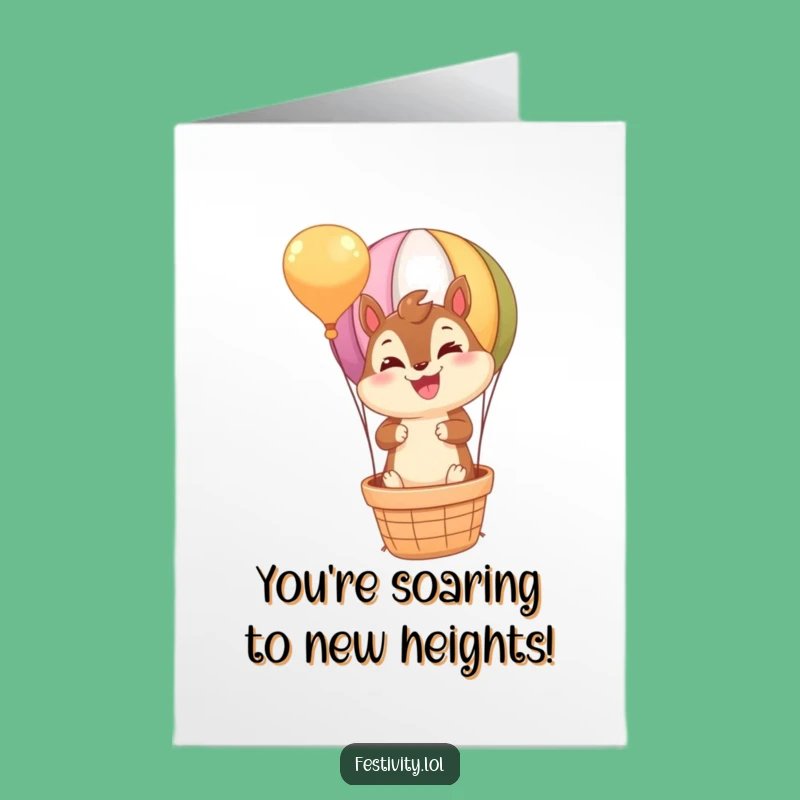 Free Printable Chipmunk Balloon Card for Congratulations - Funny Downloadable Gift