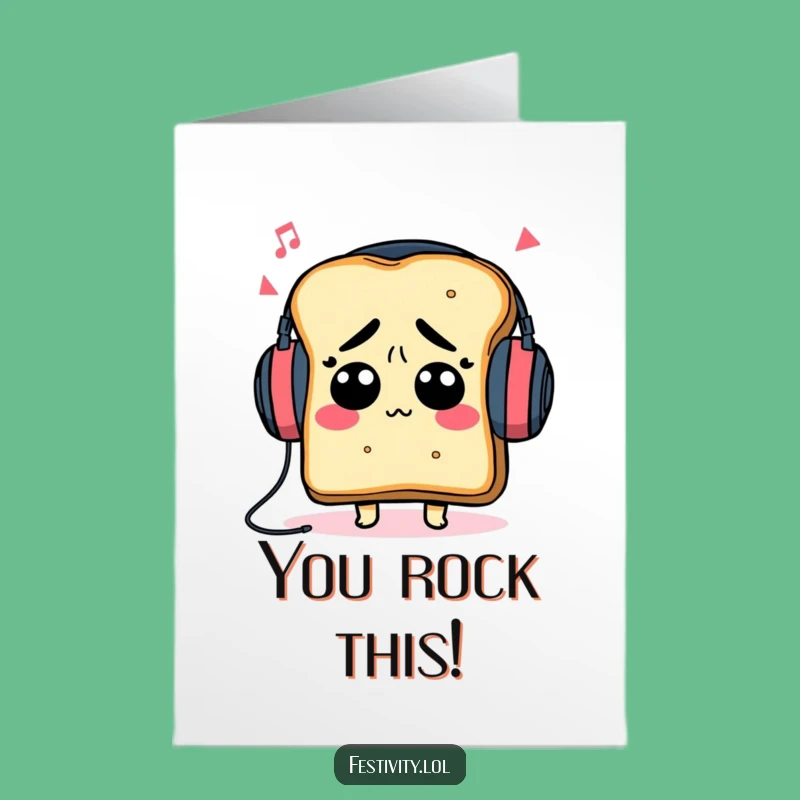 Free Printable Confused Toast Headphones Congrats Card - Funny Downloadable Achievement Gift