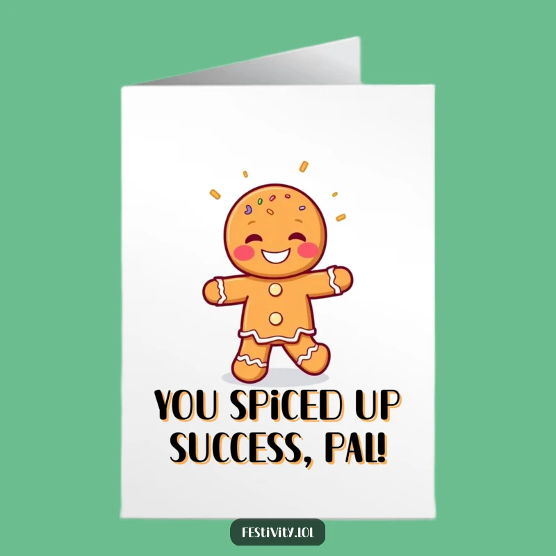 Free Printable Gingerbread Man Congrats Card: Cheerful Downloadable Gift for Sweet Success!
