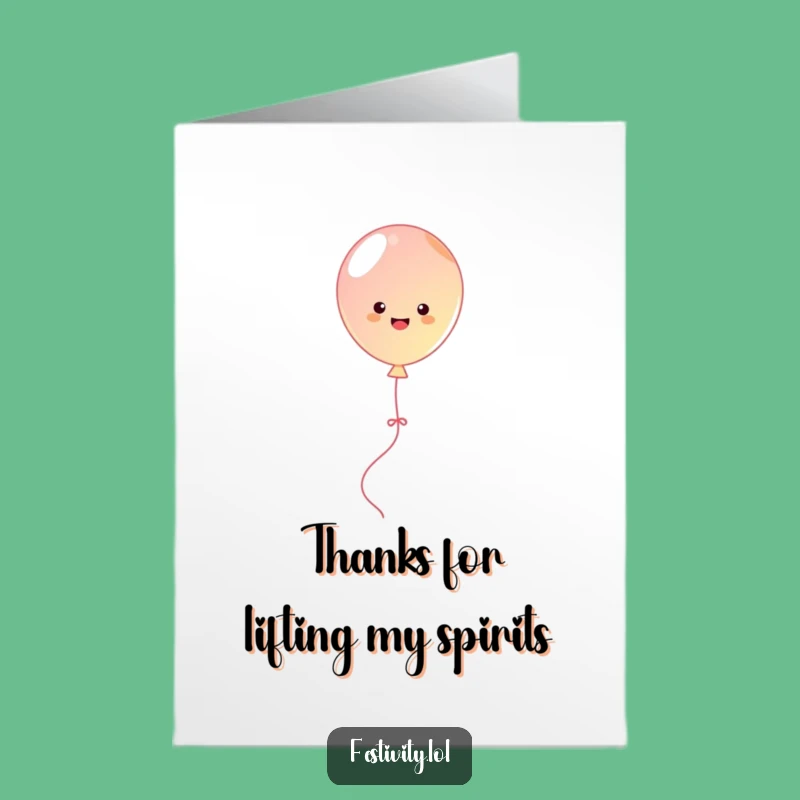 Free Printable Funny Thank You Card: Bouncing Balloon - Gratitude & Fun Download