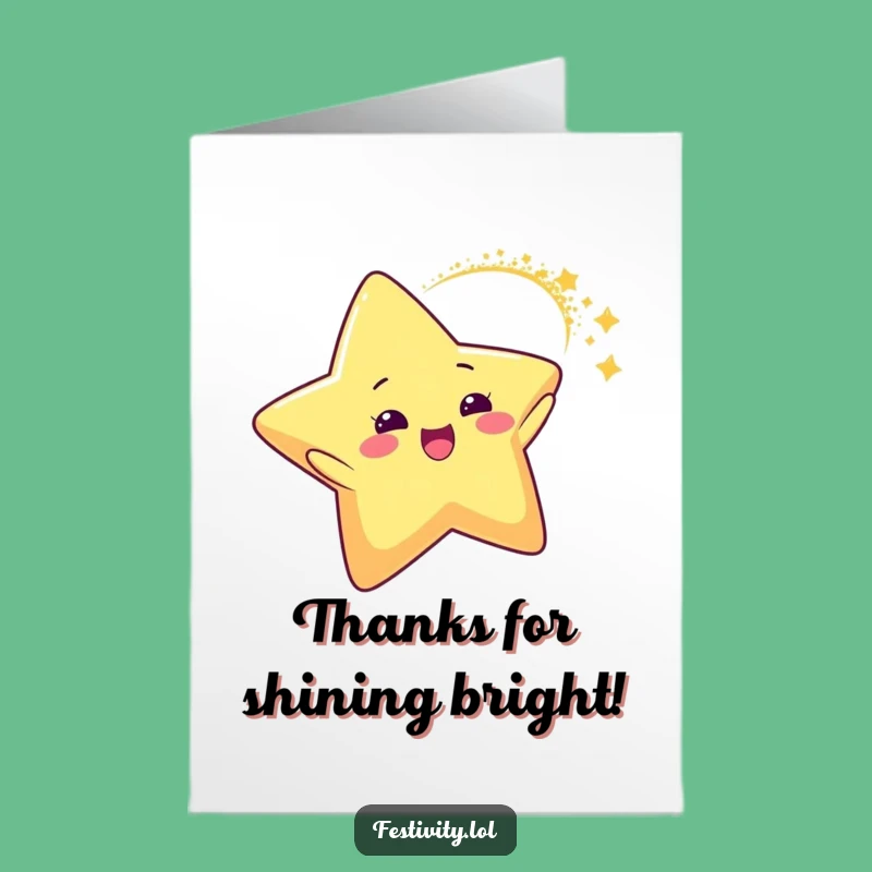Free Printable Star Thank You Card: Sparkling Downloadable Gift for Grateful Shine!