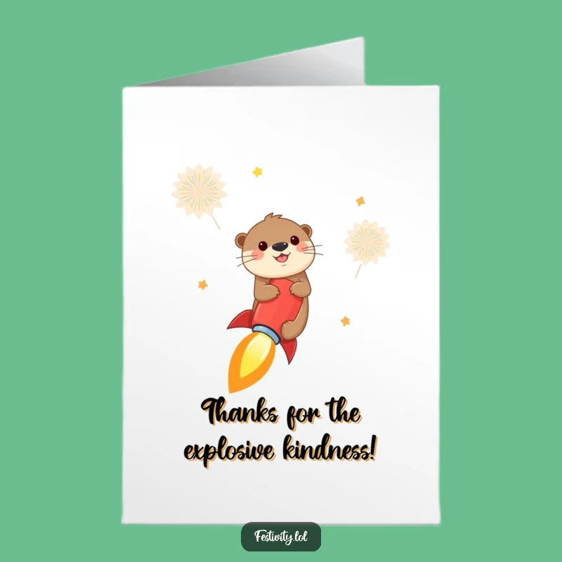 Free Printable Thank You Card: Otter Rocket Ride, Funny Downloadable Gift