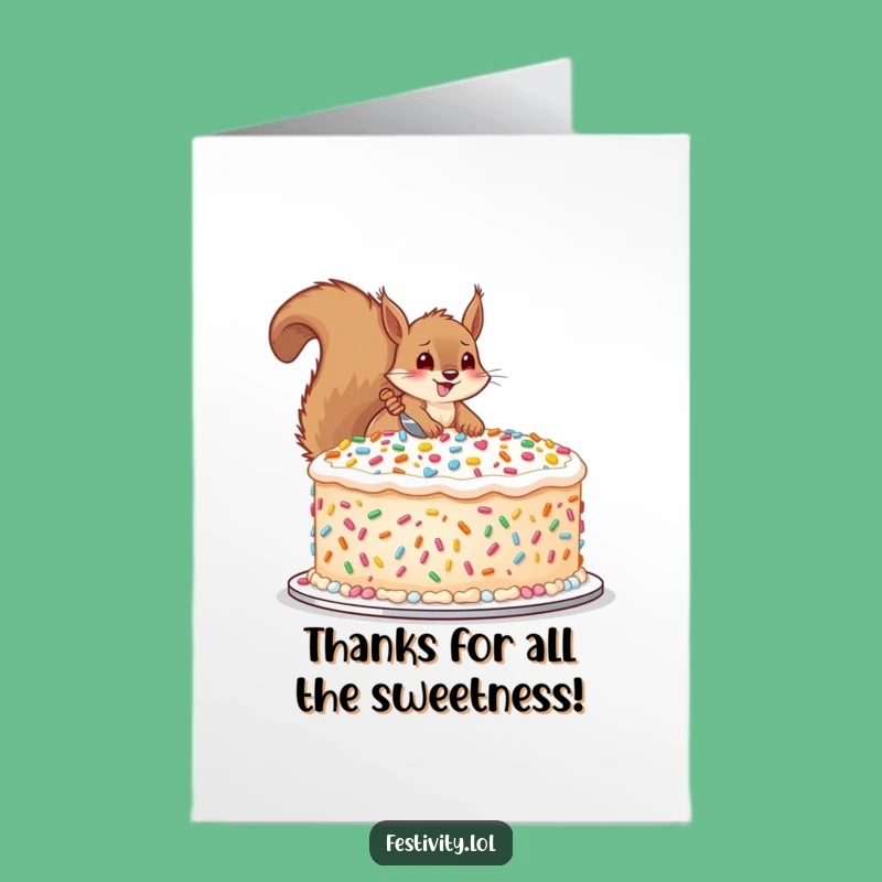 Free Printable Thank You Card: Squirrel's Sprinkle-Filled Gratitude!