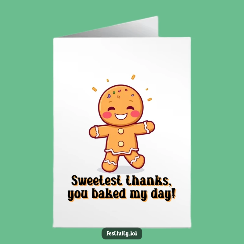 Free Printable Gingerbread Man Thank You Card: Sweet Downloadable Gift for Expressing Gratitude!