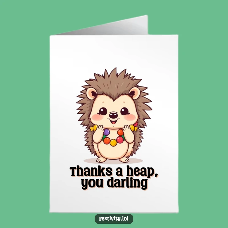 Thank You Hedgehog Card: Free Printable, Festive Gratitude Downloadable Gift!