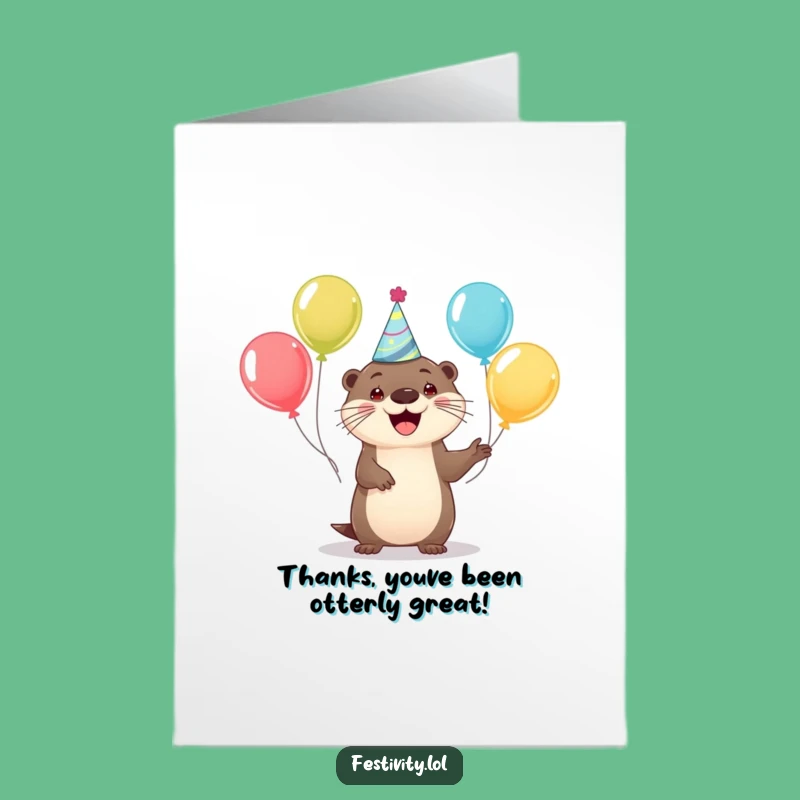 Thank You Otter Free Printable Card: Whimsical DIY Downloadable Gift