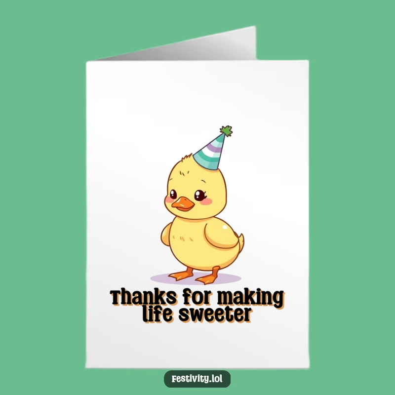 Thank You Duckling Card: Free Printable, Cake Balance Downloadable Gift!