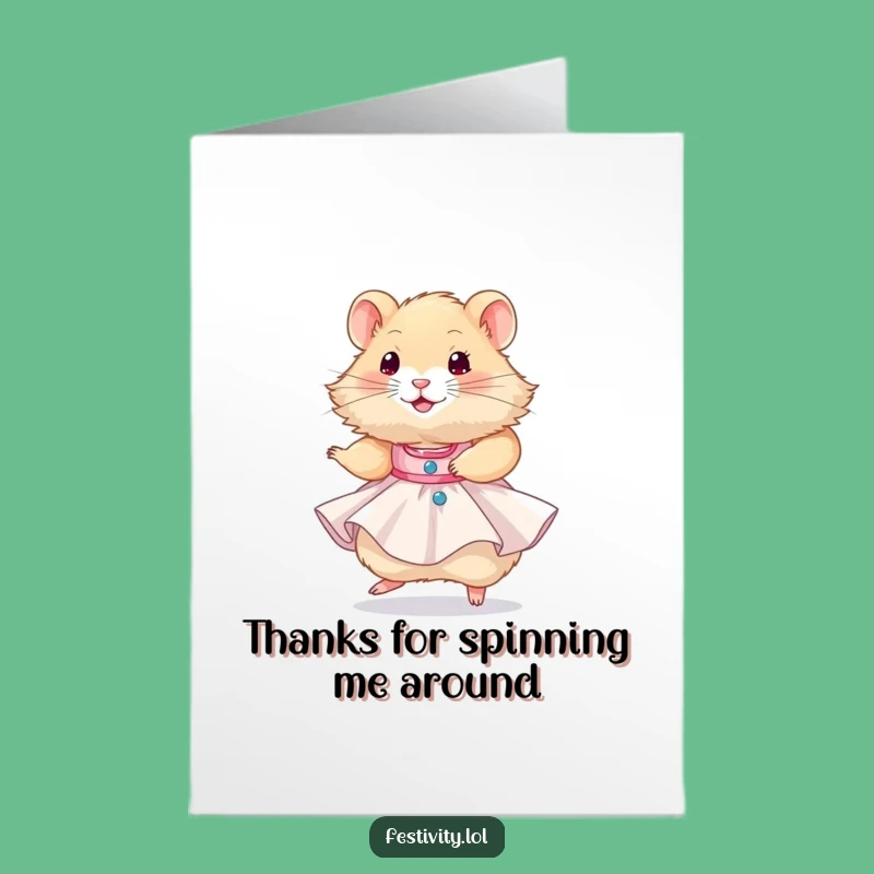Free Printable Thank You Card: Hamster Party Fun - Funny Downloadable