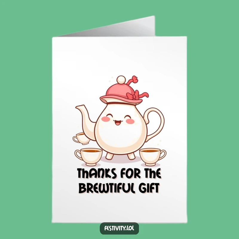 Free Printable Thank You Card: Juggling Teapot's Thanks Downloadable Gift