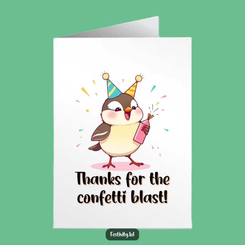 Free Printable Thank You Card: Chickadee Popper Gratitude, DIY Downloadable Delight