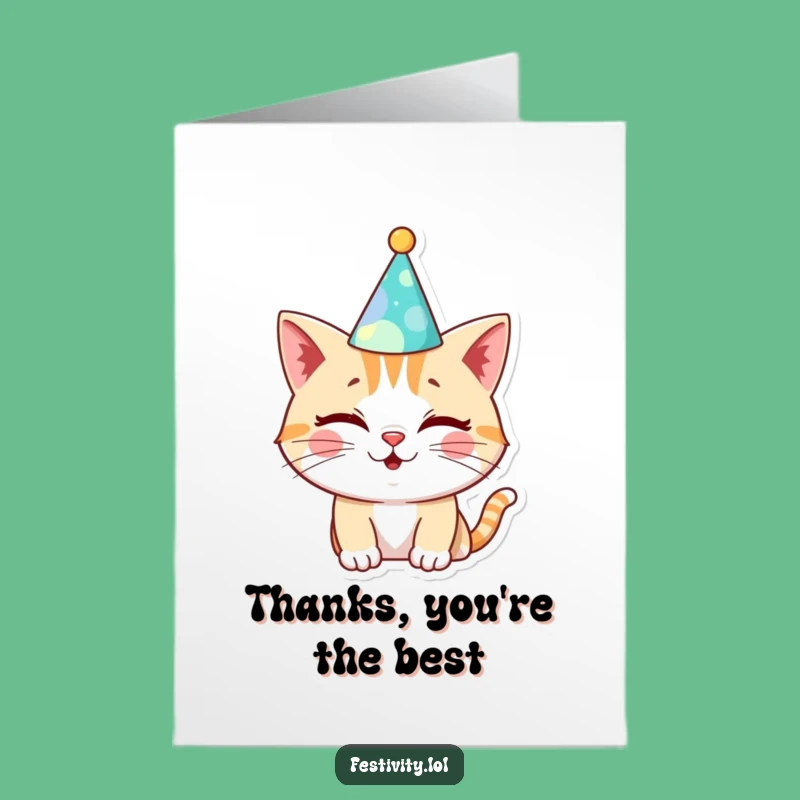 Free Printable Winking Cat Thank You Card - Amusing Downloadable Gift for Appreciation