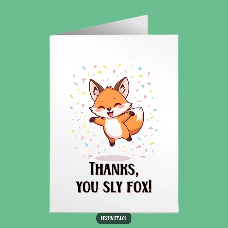 Thank You Fox Free Printable Card: Lively DIY Downloadable Gift