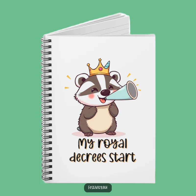Funny Badger Crown Notebook: Journal Your Royal Decrees
