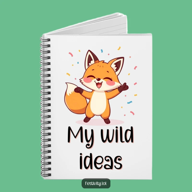 Funny Fox Dancing Confetti Notebook: Capture Ideas with Joyful Flair!