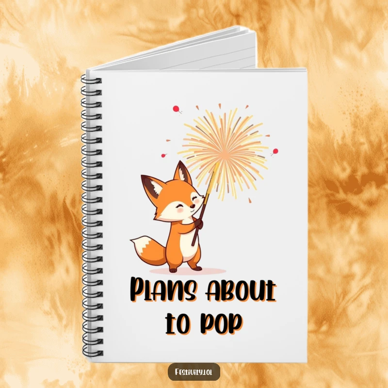 Funny Fox Notebook: A determined fox holding a large firework, ideal for jotting down explosive and funny ideas.