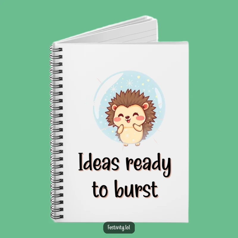 Funny Hedgehog Bubble Notebook: Jot Down Festive Ideas!