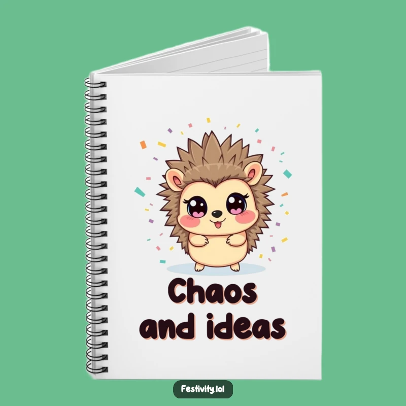 Funny Hedgehog Confetti Notebook - Capture Your Surprising Ideas!