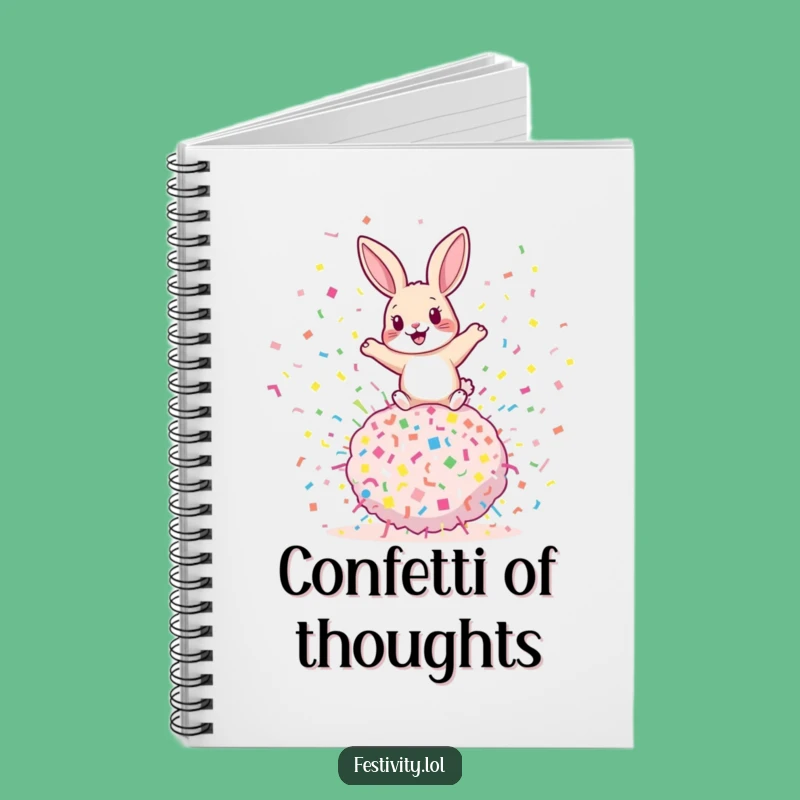 Funny Rabbit Confetti Notebook: Jot Down Fun, Bouncing Ideas, Gift