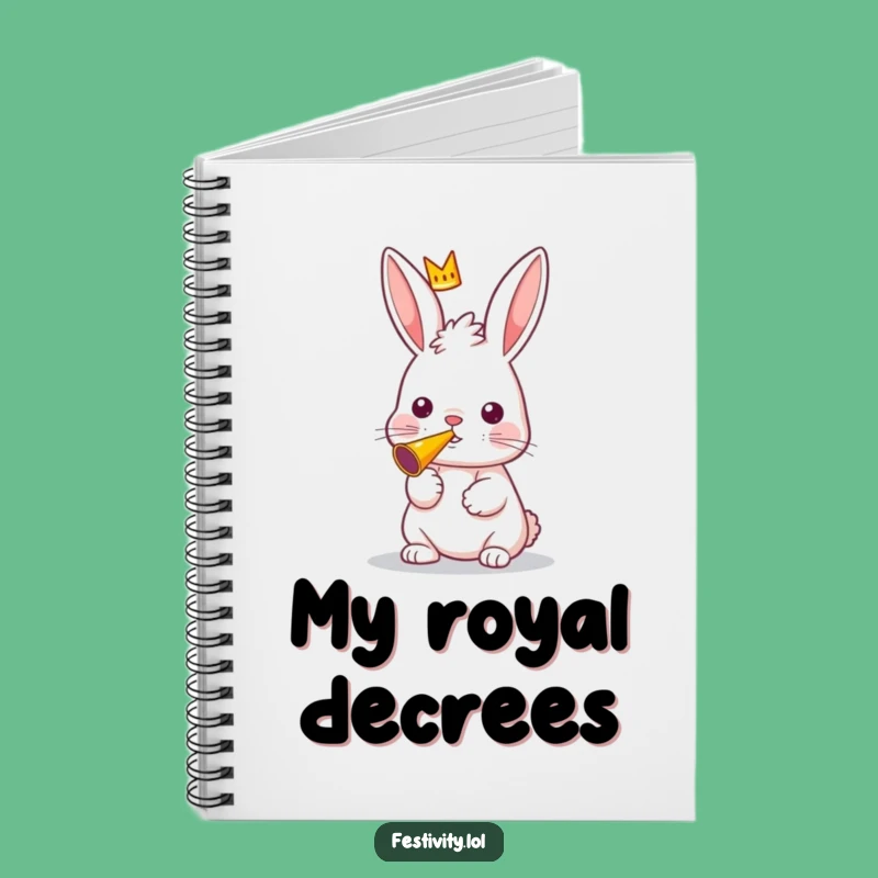 Funny Rabbit Notebook: Jot Down Royal Thoughts with a Party Horn Blower