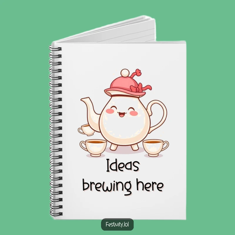 Funny Teapot Juggling Notebook: Whimsical Cartoon Character Journal For Gift