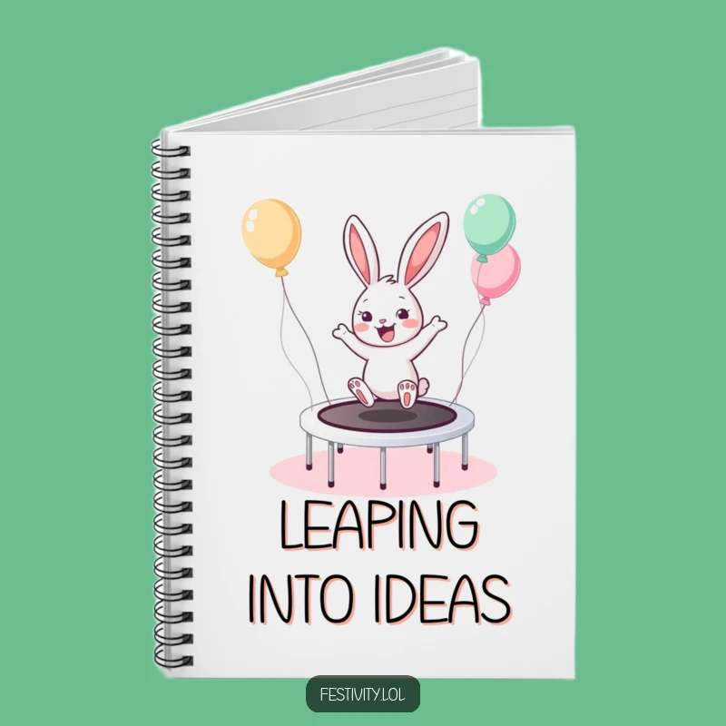 Funny Bunny Trampoline Notebook: Jot Down Ideas with Energy, Useful Funny Gift