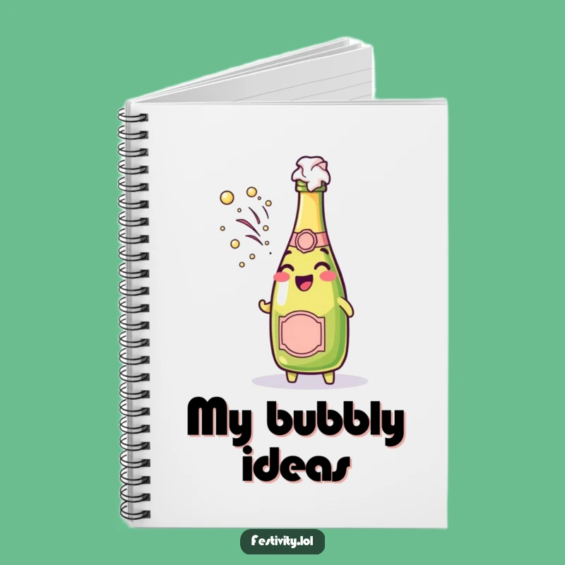 Funny Champagne Pop Notebook: Cheerful Bubbly Journal, Festive Funny Gift