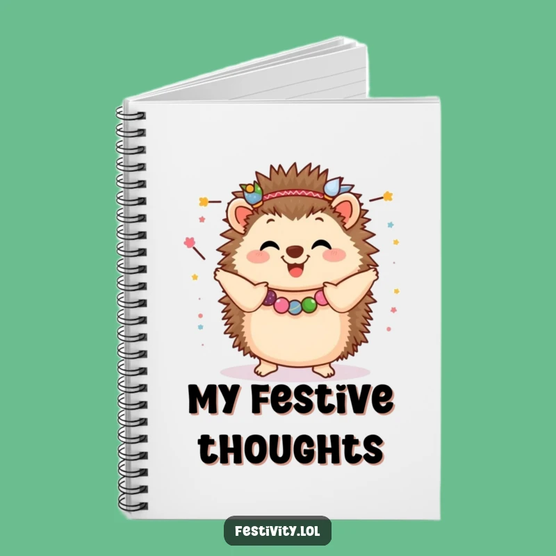 Funny Hedgehog Garland Dance Notebook: Plan Your Parties with Hilarious Festive Notes