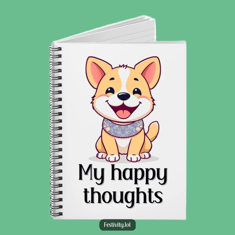 Funny Happy Dog Notebook - Jot Down Your Joyful Thoughts