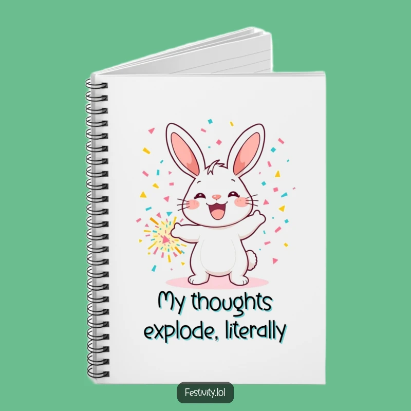 Funny Confetti Bunny Notebook: Journal Your Hilarious Thoughts
