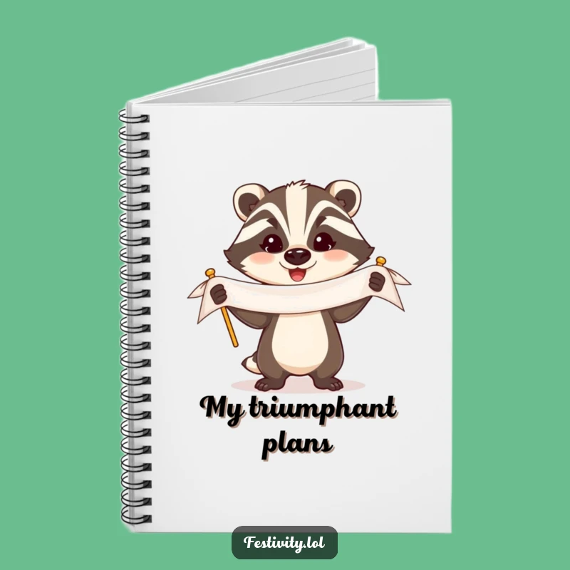 Funny Badger Banner Notebook: Record Your Triumphant Ideas